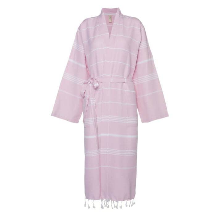 Leyla Kimono Collar Bathrobe Rose Pink for wholesale by Buldano