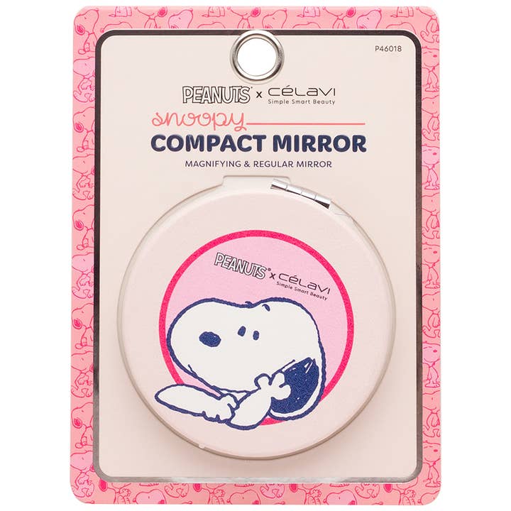 CELAVI X PEANUTS SNOOPY COMPACT MIRROR, p 46018 for wholesale by JOIA ACCESSORIES