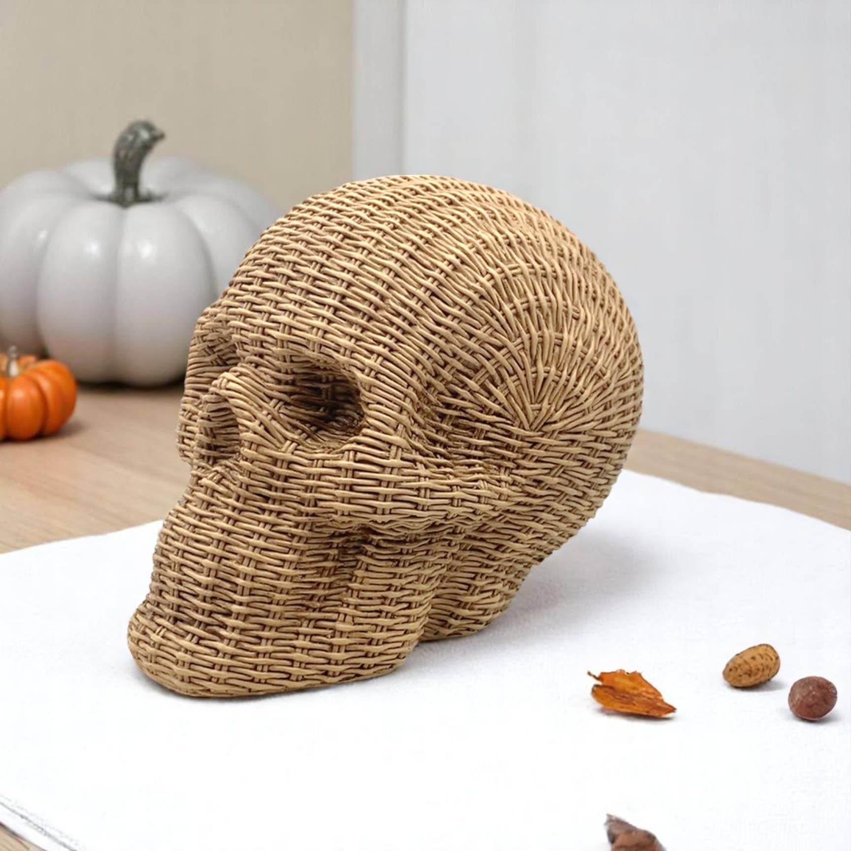 Gia Roma - Wholesale Decorative Figurine - Resin Skull Statue Rattan Halloween Gothic Home Decor Unique33
