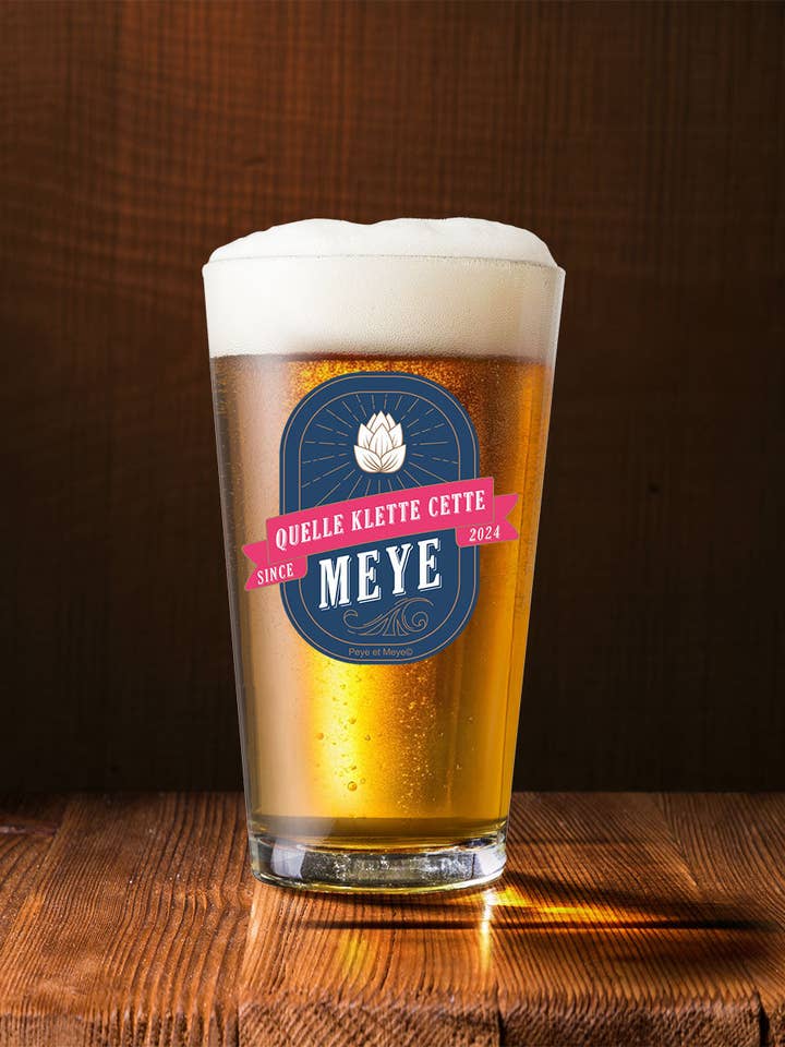Ölglas "Vilken klängväxt denna Meye" 37cl för wholesale av Peye et Meye