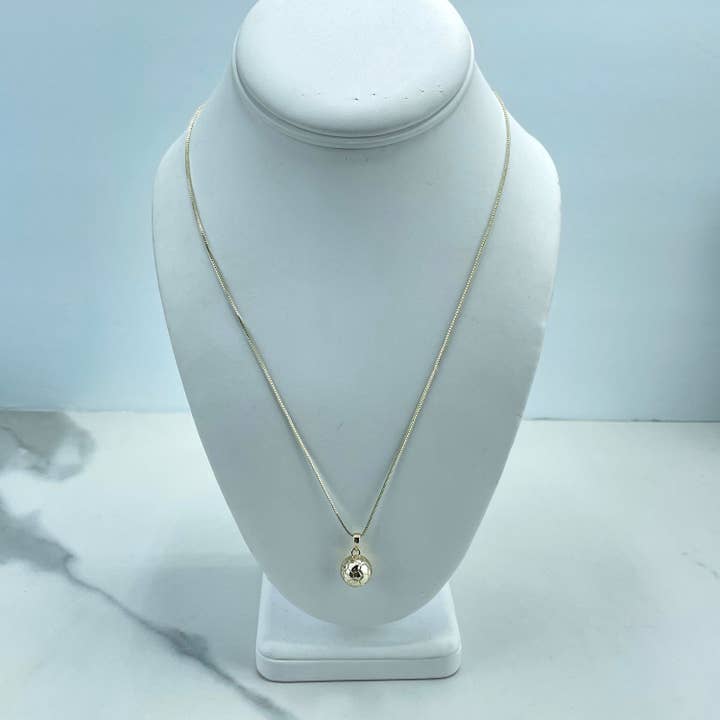 DIJU Jewelry - Wholesale Pendant/charm necklace - 18k Gold Filled 3D Soccer Ball Charm Necklace3