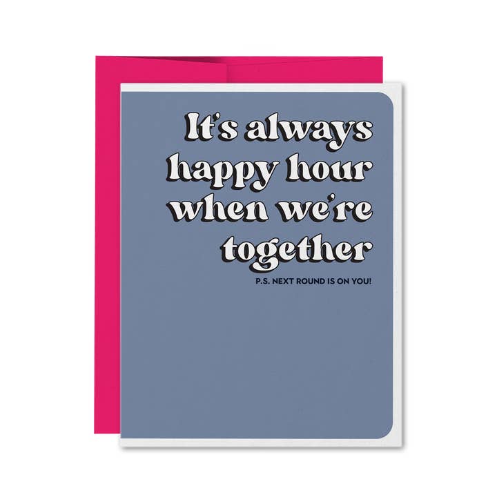 It's Always Happy Hour Valentine's Day Love Greeting Card for wholesale by Greetings, Earthling!