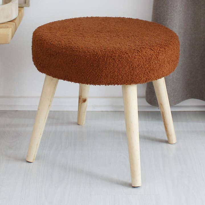 Scandinavian Round Stool, 45x40cm, Wood, Lodge Collection for wholesale by DECOSTARS - CmaDECO
