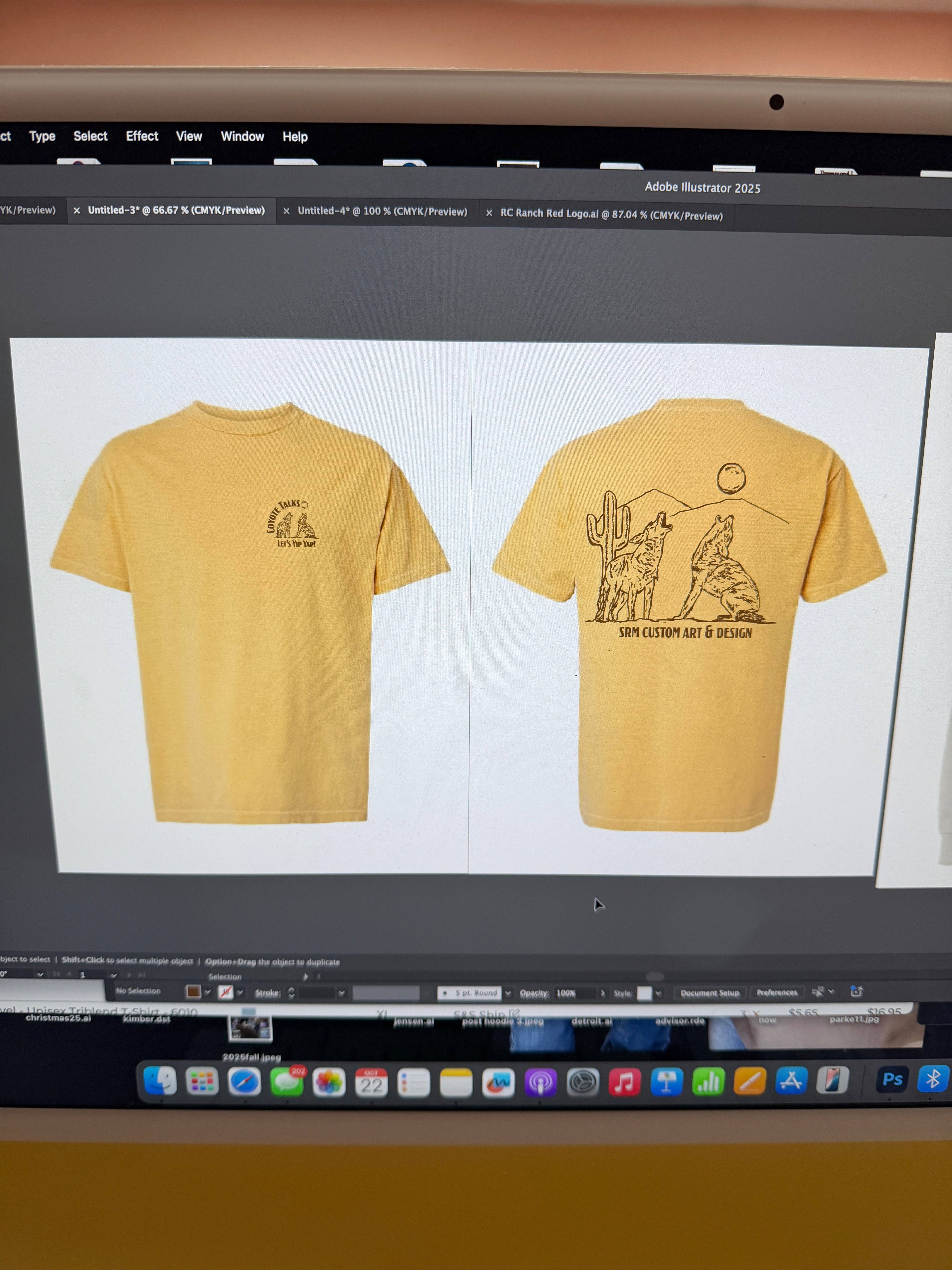 SRM Custom Art & Design - Wholesale Screen Printed T-Shirt - Unisex - Preorder Coyote Talks Tee0