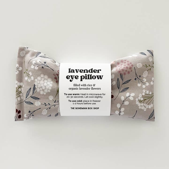 Lavender Eye Pillow - Gray Floral Relaxation for wholesale by The Bohemian Box Shop