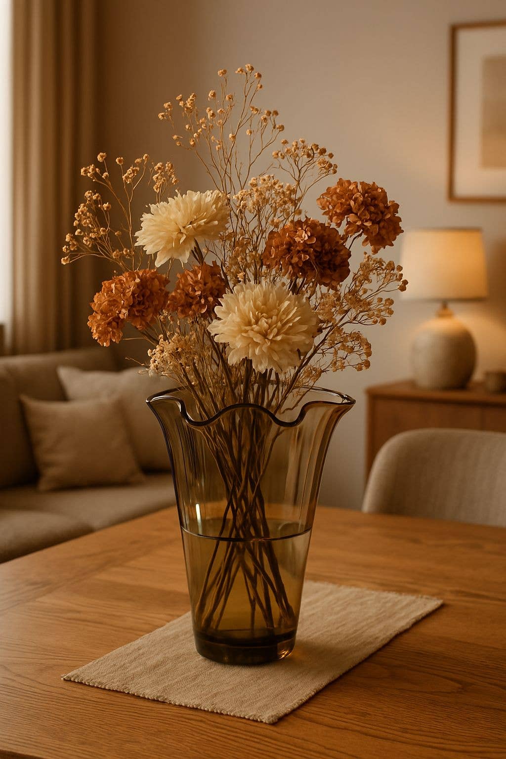 Signature Home Collection GmbH - Wholesale Vase - Vase glass wavy amber colored glass vase Mother's Day decoration1