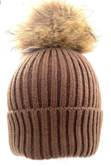 LOOWIE - Vendita all'ingrosso Berretto - Donna - MA003 Berretto in maglia verde vivace con soffice pompon5