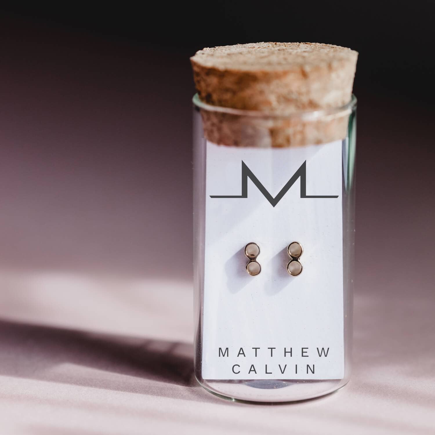 Matthew Calvin - Wholesale Stud/Post Earrings - Tiny Double Tube Studs - Rose Gold5