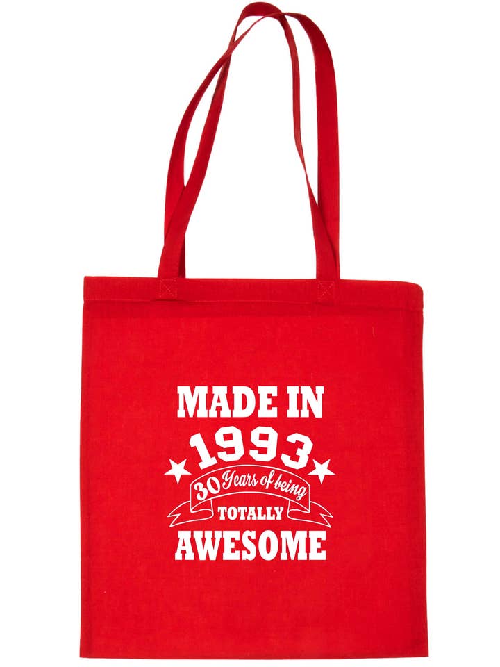 Bolsa de compras hecha en 1993 para 30 cumpleaños, reutilizable para toda la vida para venta al por mayor de Print4U