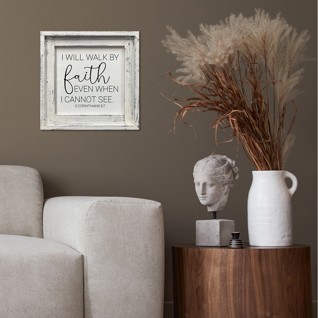 Jarmz Designs – wholesale Sign – FRAMED CANVAS I WILL WALK BY FAITH3