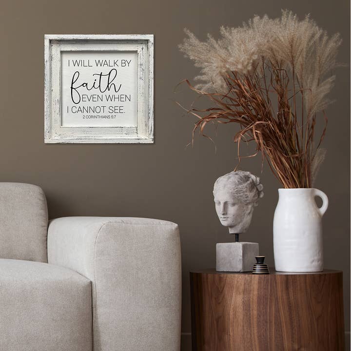 Jarmz Designs – wholesale Sign – FRAMED CANVAS I WILL WALK BY FAITH3