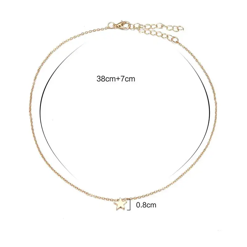 Sweet Cherry Sky - Vendita all'ingrosso Collana con ciondolo/pendaglio - Collana con ciondolo a stella in lega d'oro o argento1