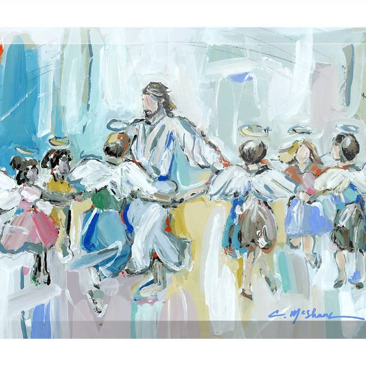 Chelsea McShane Art - Wholesale Decorative Tabletop Object - "Dancing With Jesus" acrylic shelfie