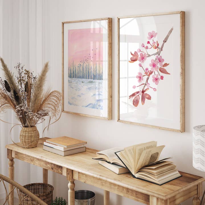 Jenny Vellacott - Wholesale Art Print - Floral Print of Cherry Blossom Print Spring Floral Print4