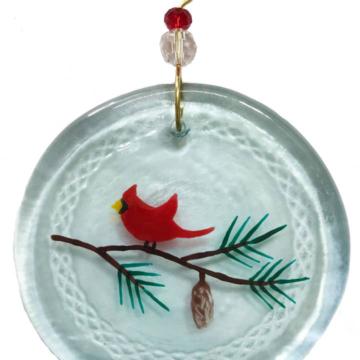 Wine Bottle Art - Wholesale Ornament - Ornament - Redbird & Pine Branch