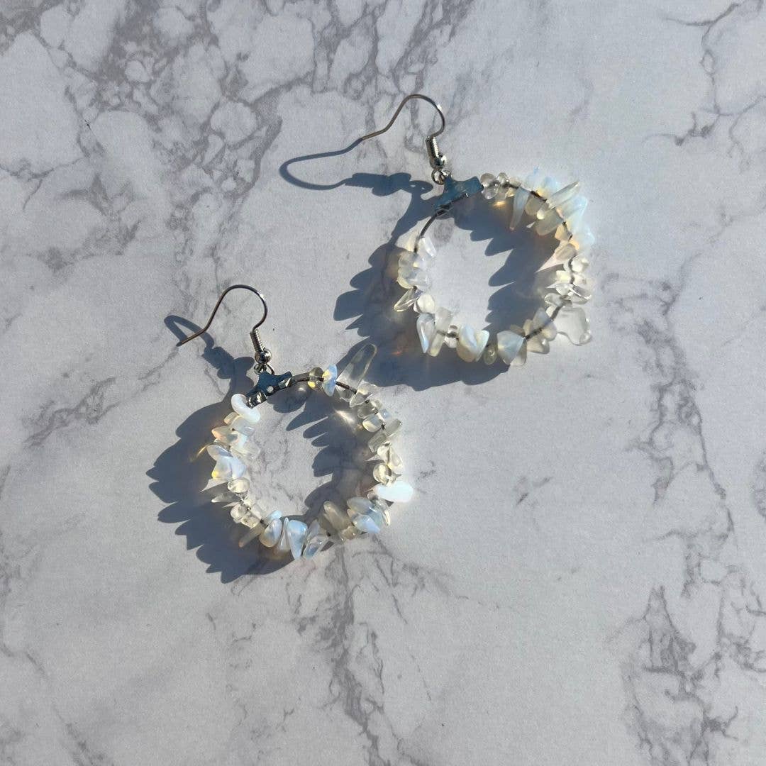 Gypsy Soul - Wholesale Dangle Earrings - Boho Gemstone Earrings Hoop - 12 Pairs2