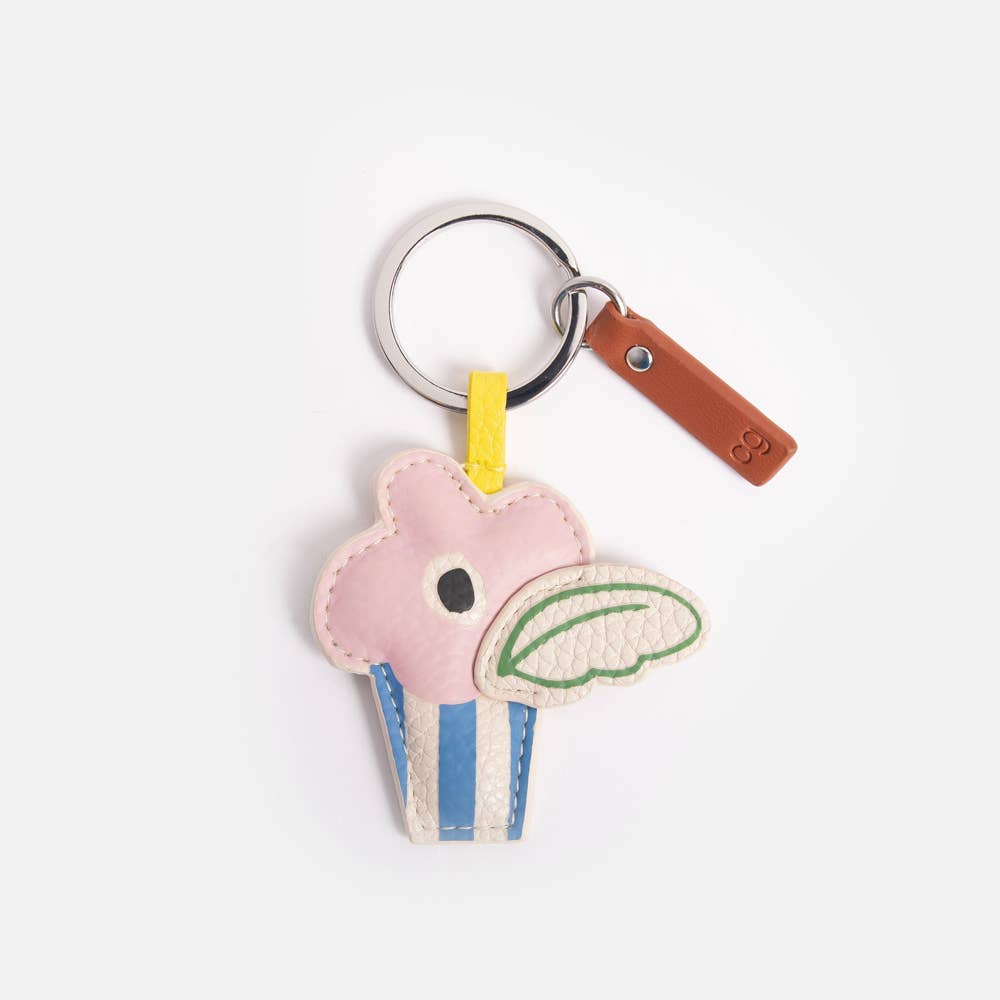 Caroline Gardner - Vendita all'ingrosso Portachiavi - Donna - Portachiavi decorativo a forma di fiore in vaso effetto pelle0