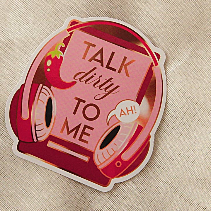 Autocollant littéraire "Parle-moi salement" - Autocollant original de conte de fées cottagecore littéraire Pinstory pour la vente par Pinstory