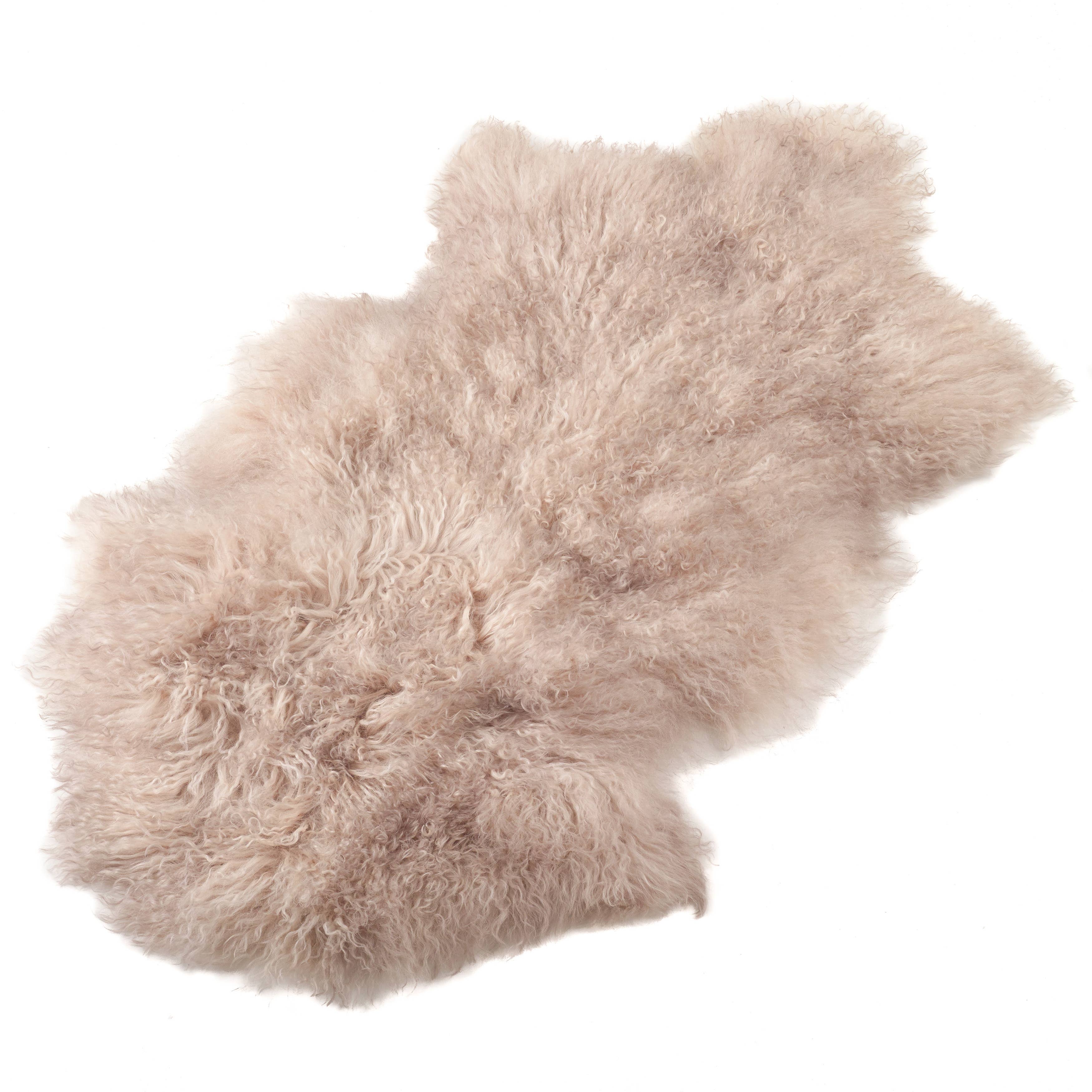 Oyster Mongolian Lamb Throw Rug for wholesale on Faire0