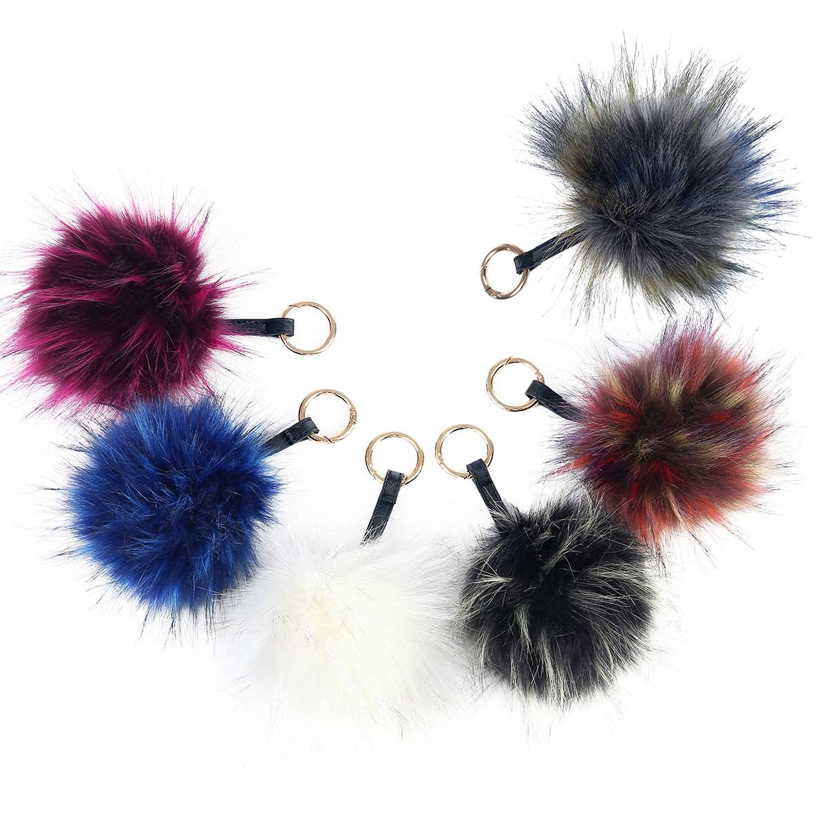 Mad Style - Vente Porte-clés – femme - Porte-clés à pompon en fourrure marine1