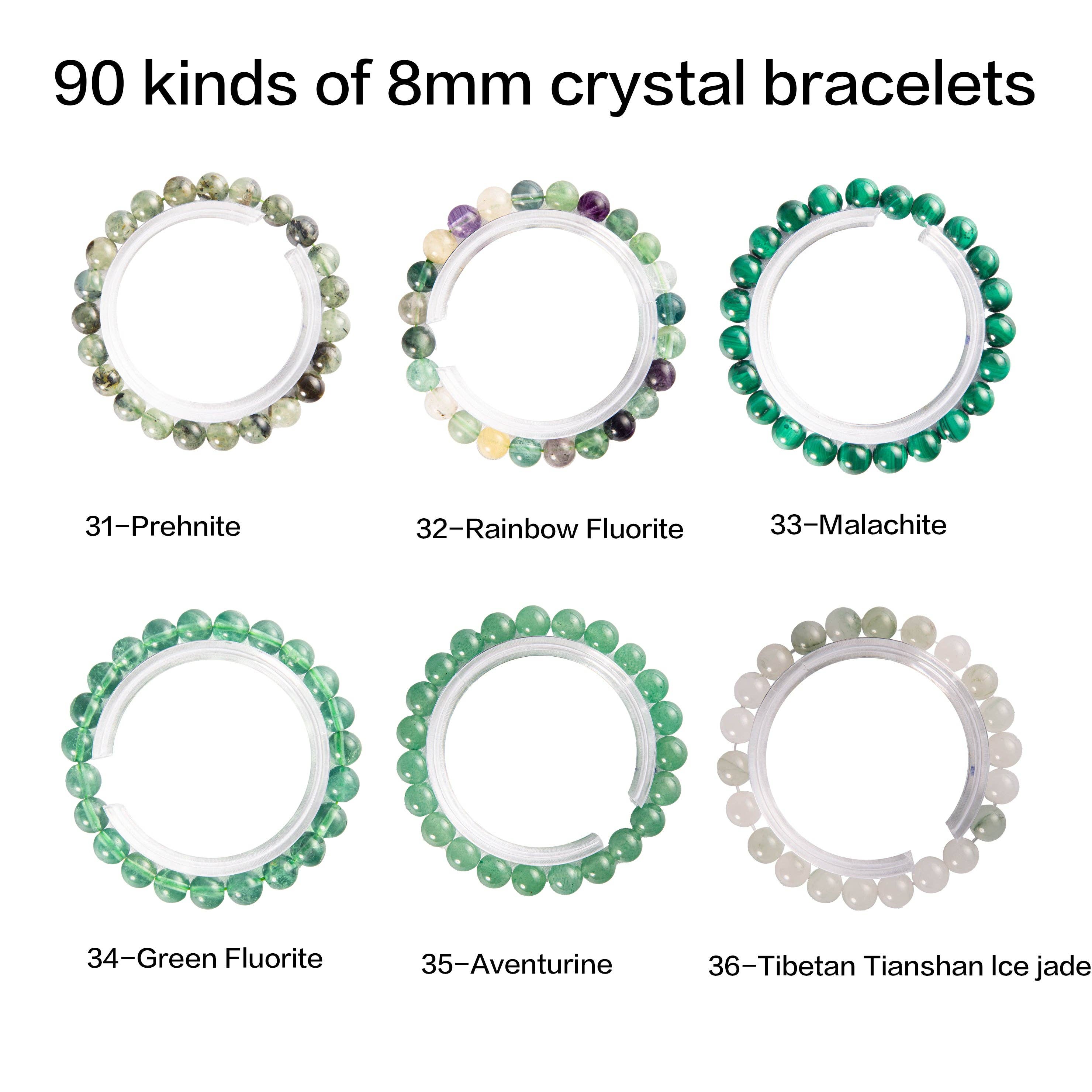 YYDIYcrystal - Vente Bracelet de perles - Bracelet en cristal 8mm 2 pièces, bijou en perles de pierres précieuses,4
