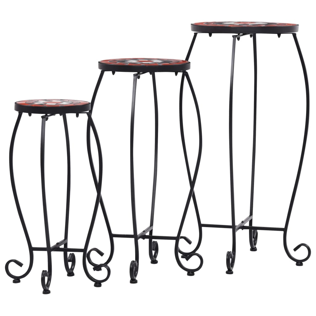 Greenwestons - Wholesale Patio Table - Green's Mosaic Tables 3 pcs Terracotta and White Ceramic2