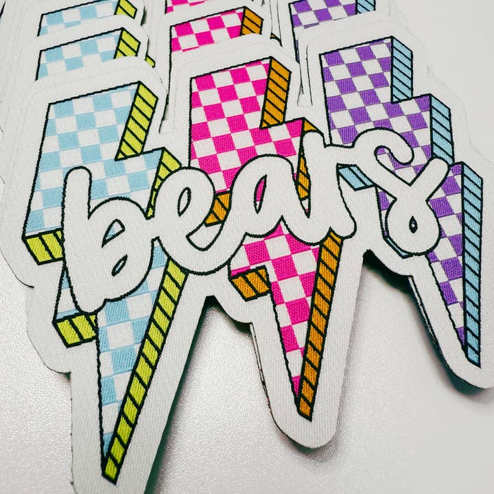 TEELUX - Wholesale Patch - 4.25" BEARS w lightning - WOVEN Patch1