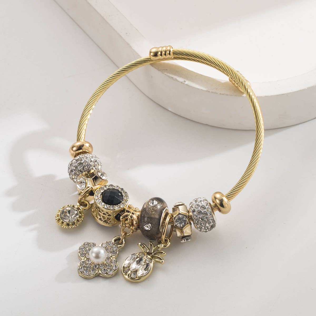 ACCITY - Wholesale Charm/Dangle Bracelet - Pearl Flower Pineapple Charm Bracelet_CWAJE058934