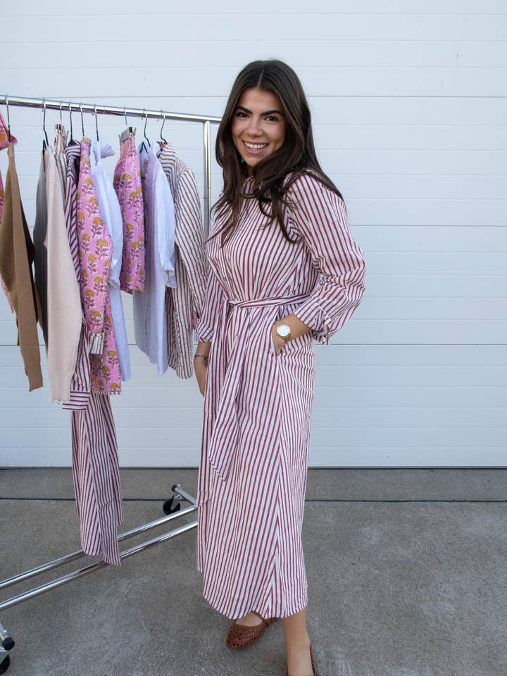 Vestido Maxi Vine Con Cinturón para venta al por mayor de hey friends