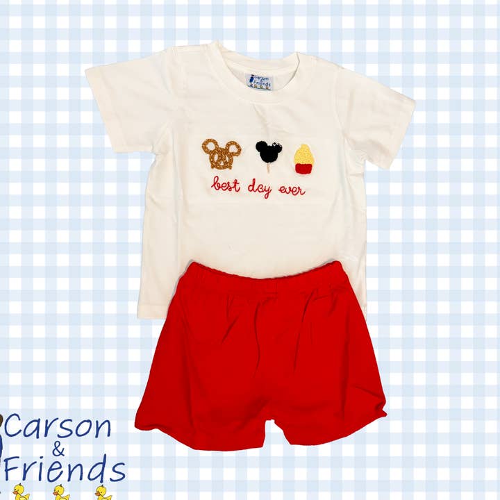 Carson and Friends “Best Day Ever” Snacks Short Set for wholesale by Carson & Friends