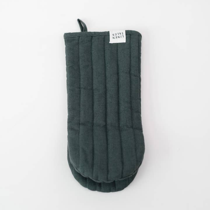 Ovenwant van linnen in bosgroen voor wholesale door Linen Tales (We cover U.S. import duties)