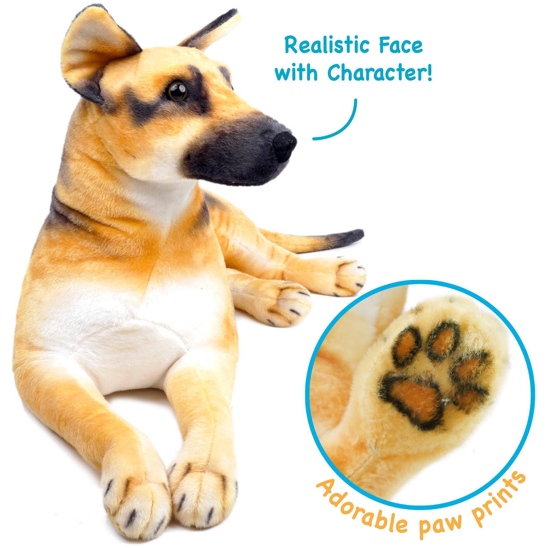 VIAHART Toy Co. - Wholesale Stuffed/Plush Toy - Kids & Baby - Hilde The German Shepherd | 34 Inch Stuffed Animal Plush3