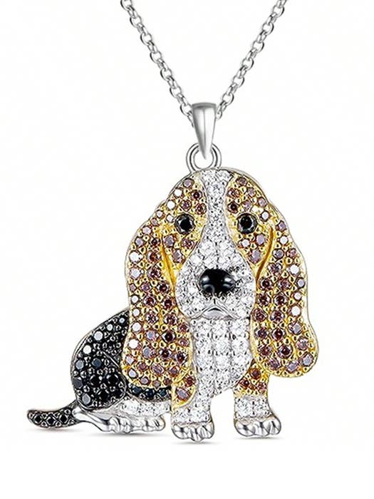 ( K438 ) PET LOVERS THEME DOG NECKLACE - BEAGLE for wholesale by Jewelry Max