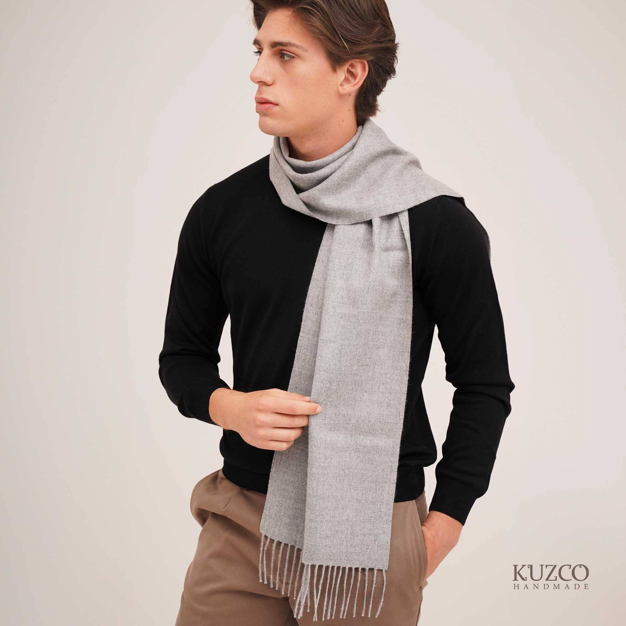 KuzcoHandmade - Vendita all'ingrosso Sciarpa - Unisex - Sciarpa in 100% lana di baby alpaca, tinta unita2