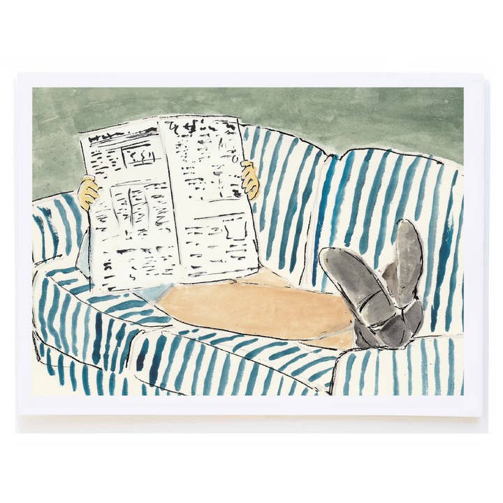 Relaxing with the Paper for wholesale by mollyOcards