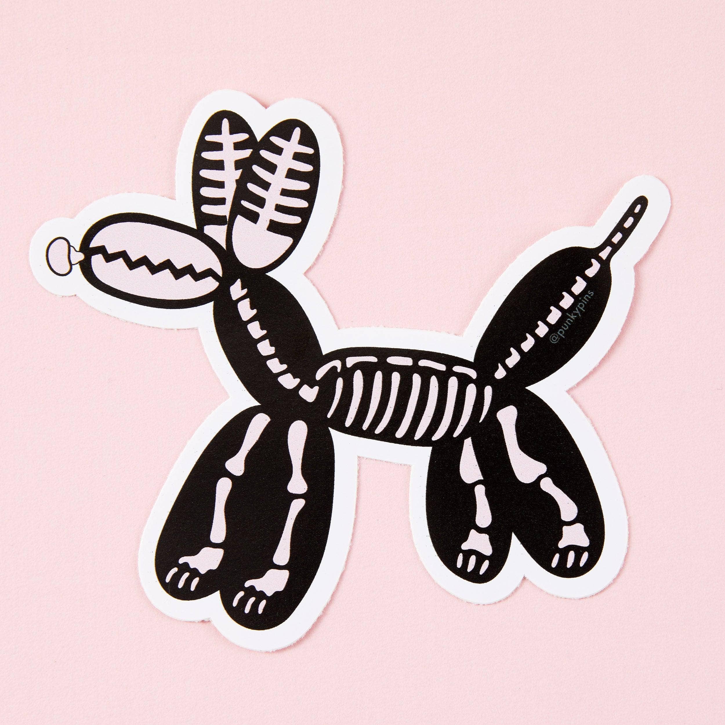 Punky Pins – wholesale Sticker – Skeleton Balloon Dog Vinyl Sticker1