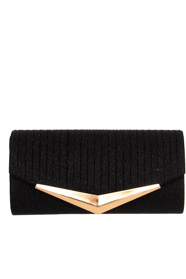 anbfashion – Bolsa - Mulher por atacado – SACO DE NOITE METÁLICO V ACCENT PLISSADO 070