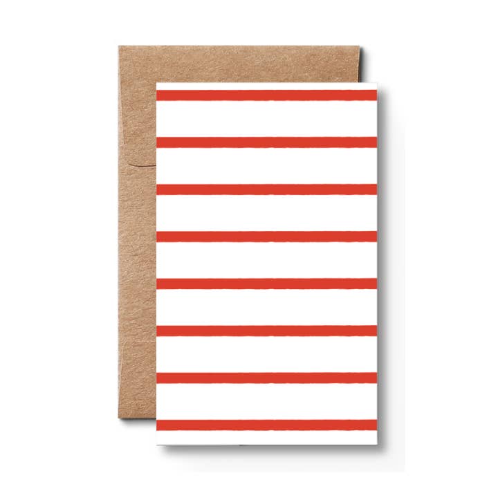 Étiquette cadeau rouge Stripetown pour la vente par Karte Design Berlin
