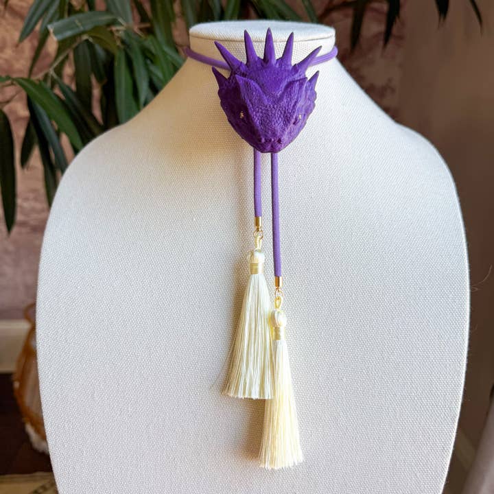 Horned Frog Bolo Deep Purple with Lavender & Ivory for wholesale by Rahya Jewelry Design