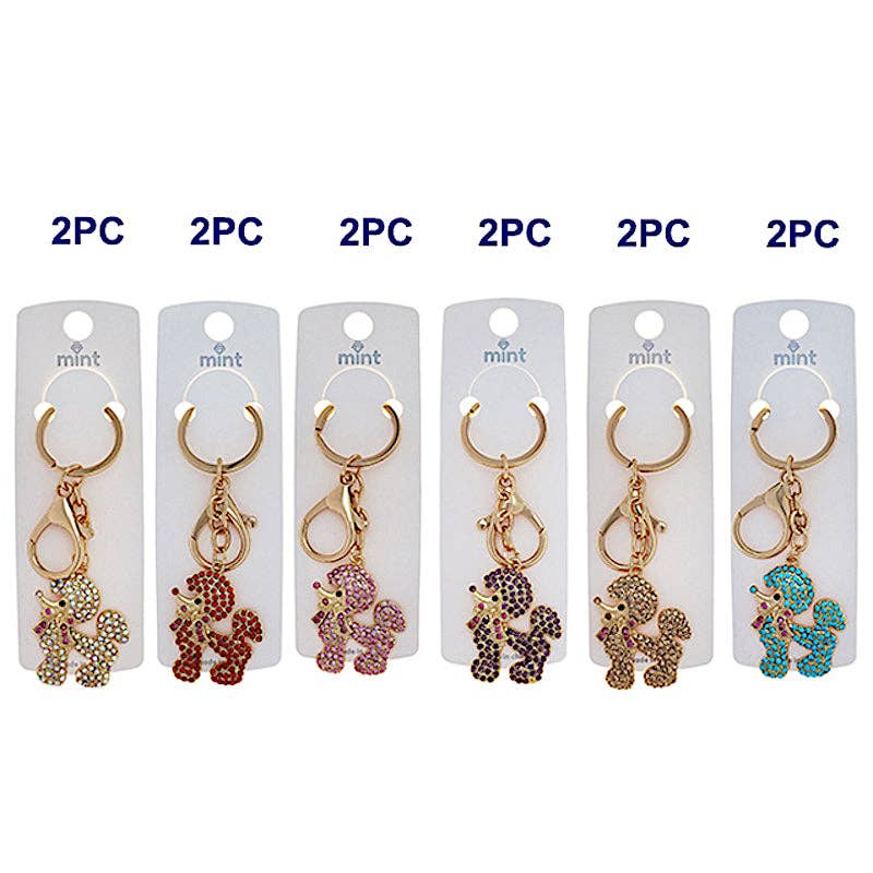 Atlas Fashion - Wholesale Keychain - Women's - Rhinestone Poodle Keychain1