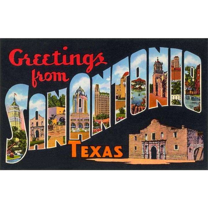 Found Image Press - Wholesale Magnet - Magnet TX-420 Greetings from San Antonio, Texas