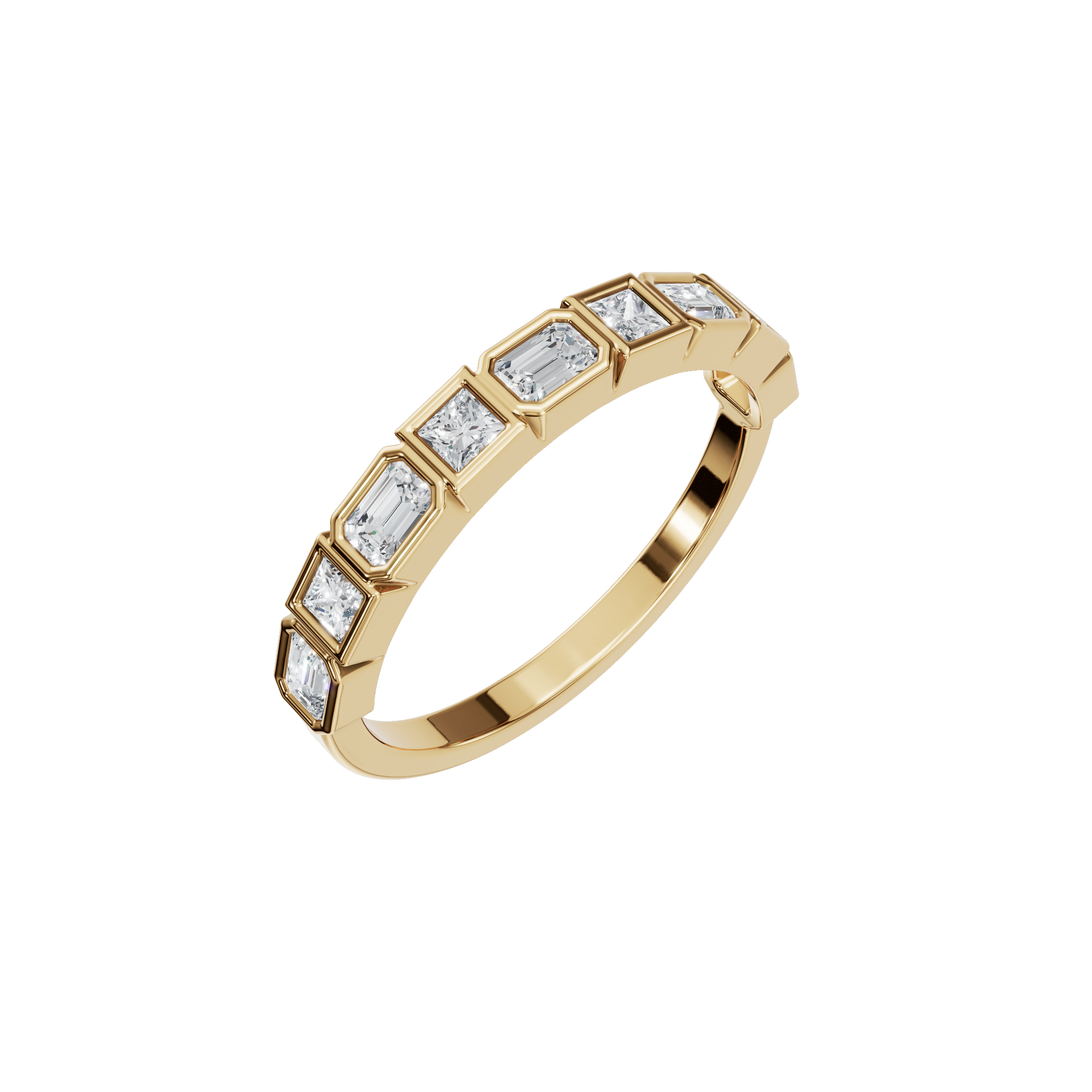 PureYou Jewelry - Wholesale Multi-Stone Ring - 14k Gold .60 Carat Lab Grown Diamond Half Eternity Band Ring4