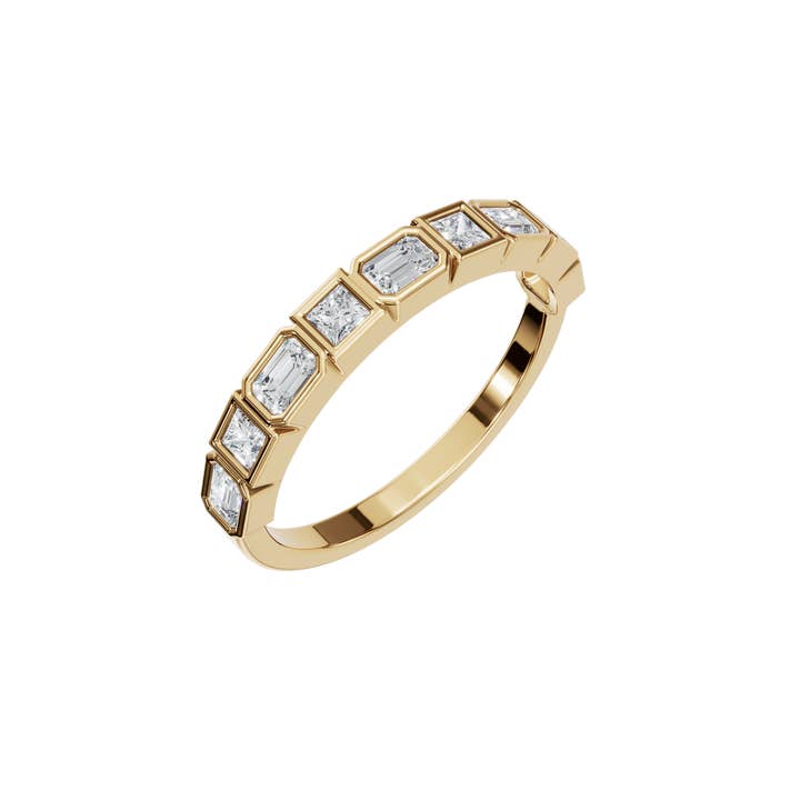 PureYou Jewelry - Wholesale Multi-Stone Ring - 14k Gold .60 Carat Lab Grown Diamond Half Eternity Band Ring4