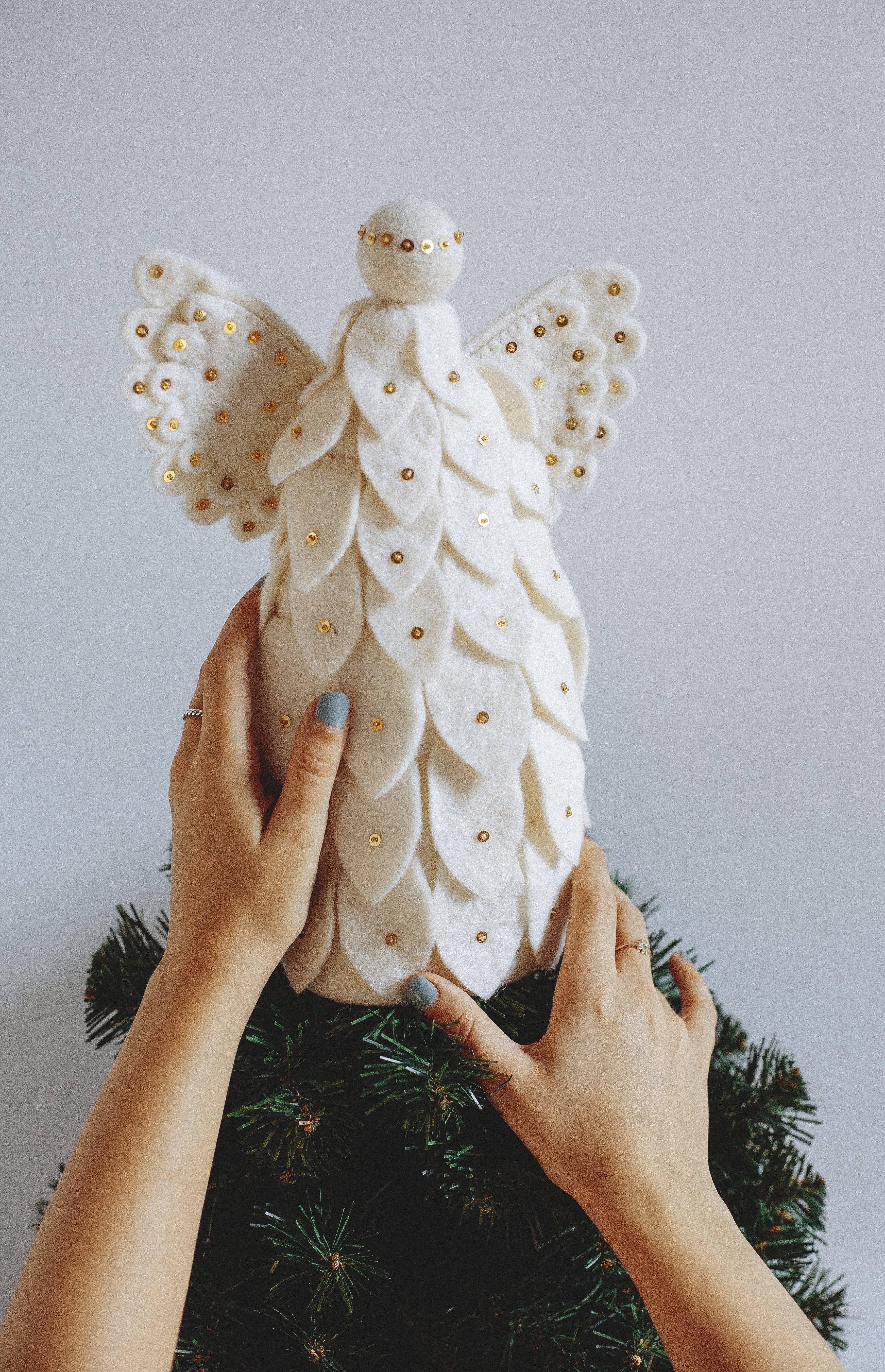Global Goods Partners - Wholesale Tree Topper - Felt Angel Tree Topper3