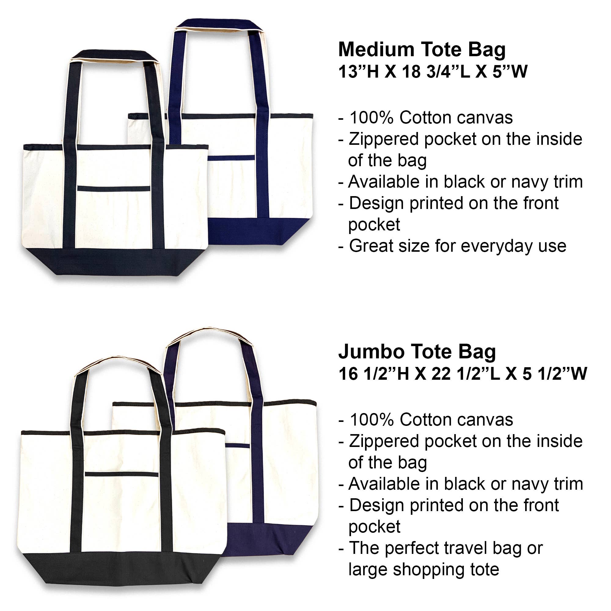 Sockprints - Wholesale Tote Bag - Women's - Personalized Location Travel Shopping Totes in 2 Bag Sizes1