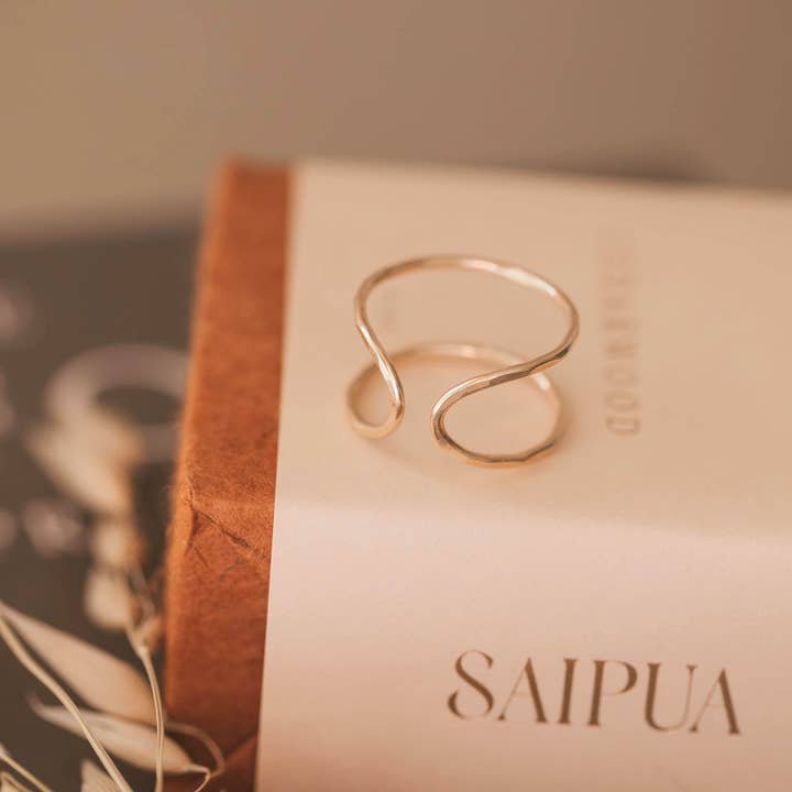 Hello Adorn – Großhandel Band/Stapelring – Drehring | 14-karätige Goldfüllung+Sterlingsilber4