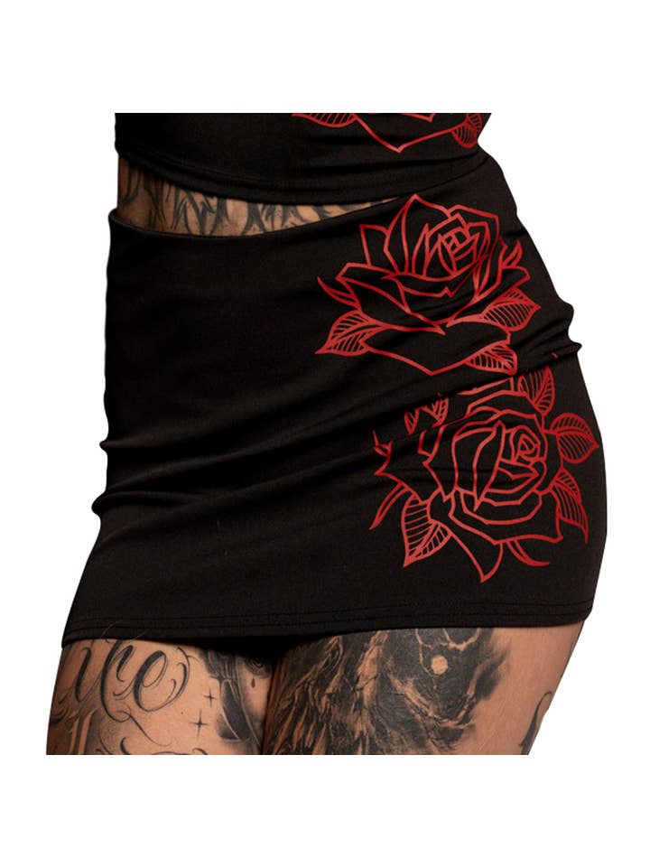 Black Rose Mini Skirt for wholesale on Faire