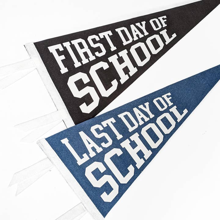 First Day of School & Last Day Of School Reversible Pennant for wholesale by Pennant For Your Thoughts