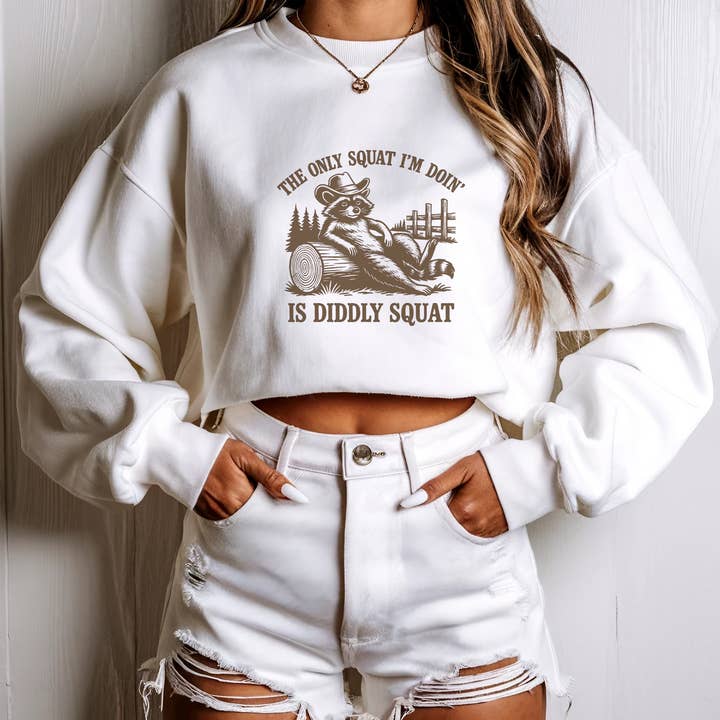 Diddly Squat Funny Crewneck Sweatshirt for wholesale by Trendznmore - Modern Graphic Apparel