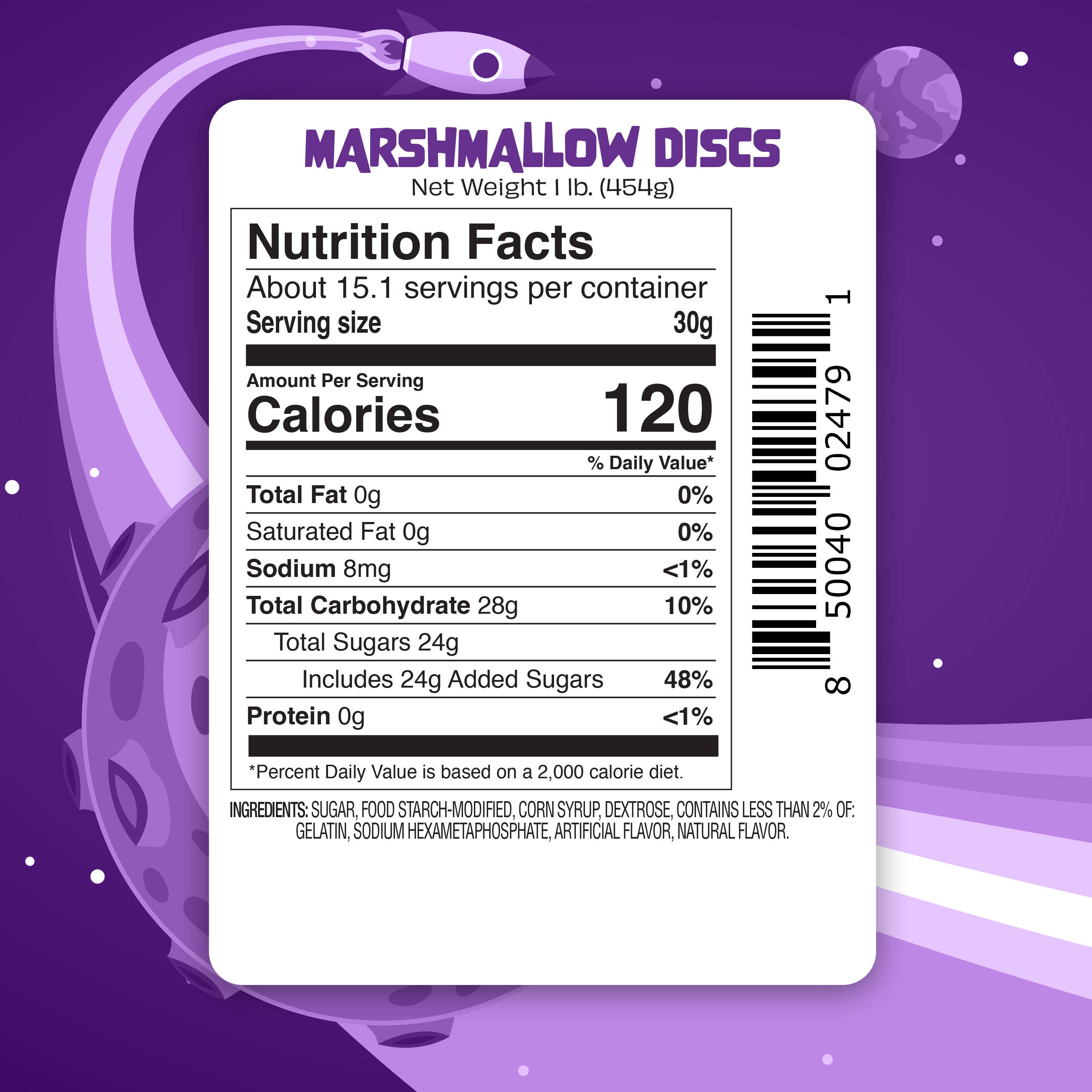 UpTop Treats - Wholesale Marshmallow - Bulk - Dehydrated - White Disc Marshmallows - 1LBS1